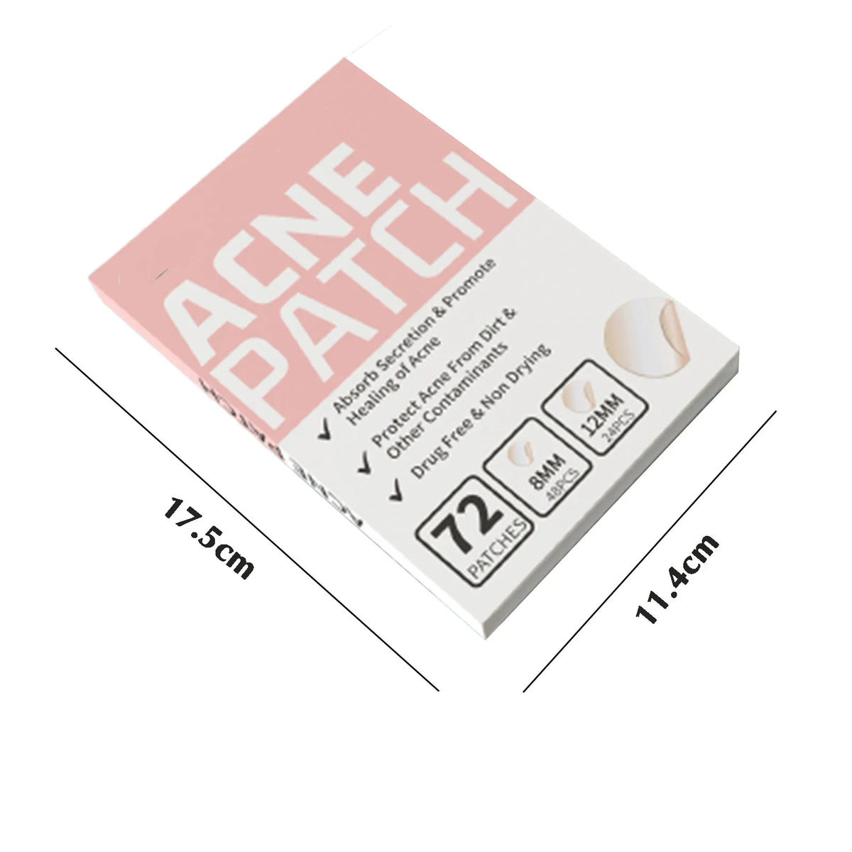 72-Piece Hydrocolloid Acne Patches – Invisible Waterproof Dots