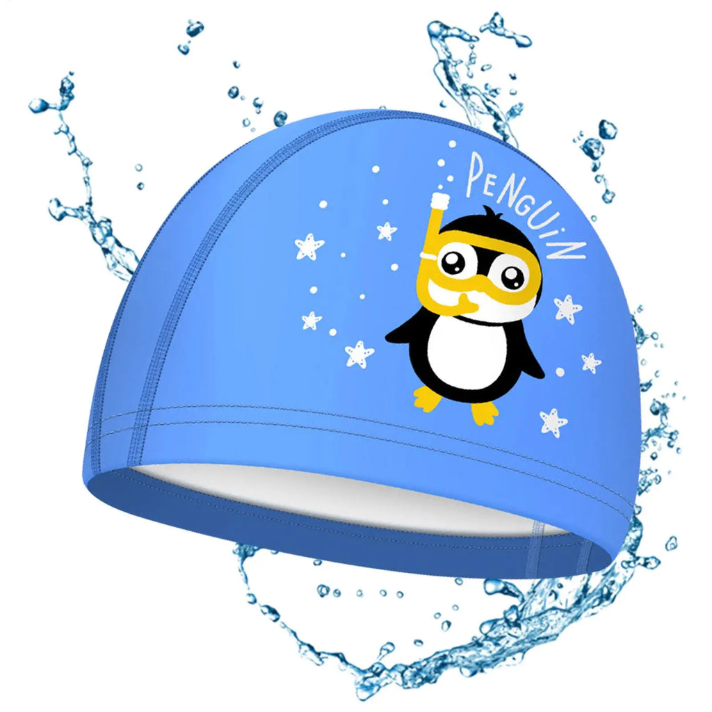 Kids Cartoon Silicone Swim Cap | Waterproof Ear Protection Ages 3–15