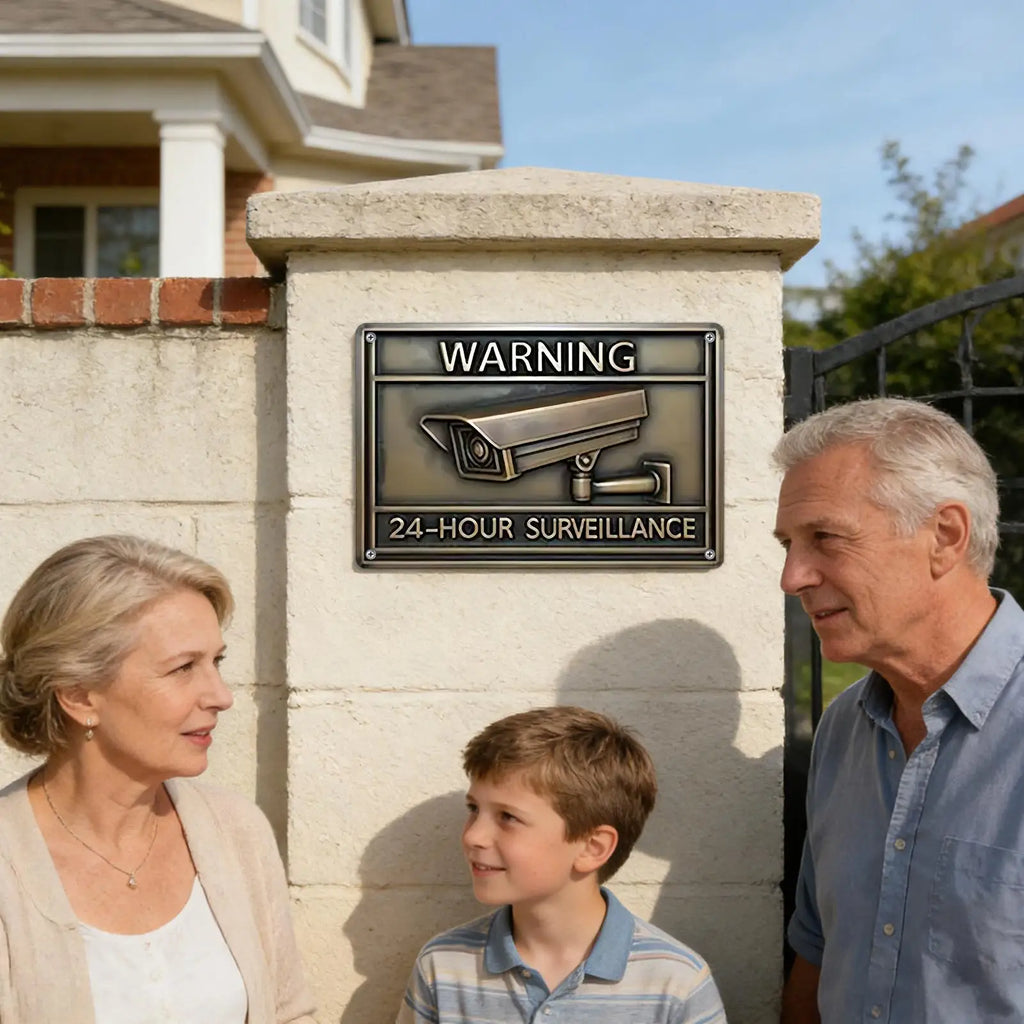 Vintage Metal CCTV Camera Warning Sign – Indoor & Outdoor