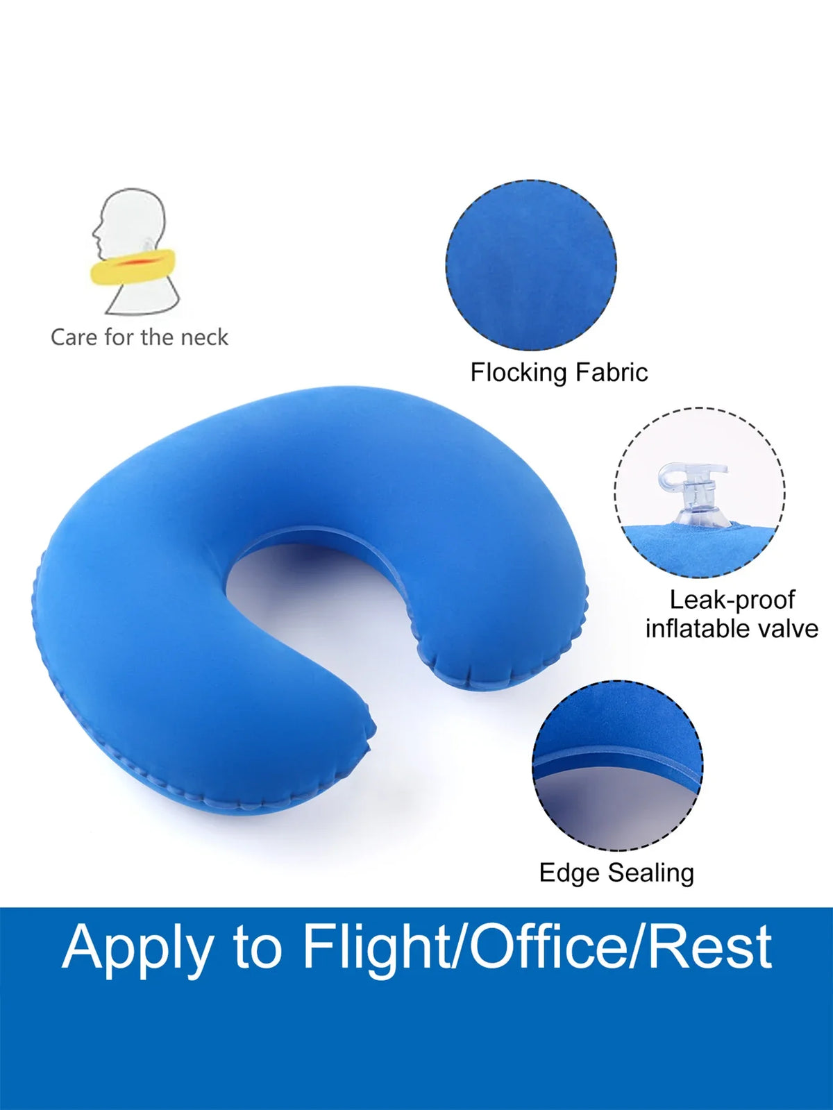 Inflatable U-Shaped Travel Neck Pillow – 2-Pack Foldable