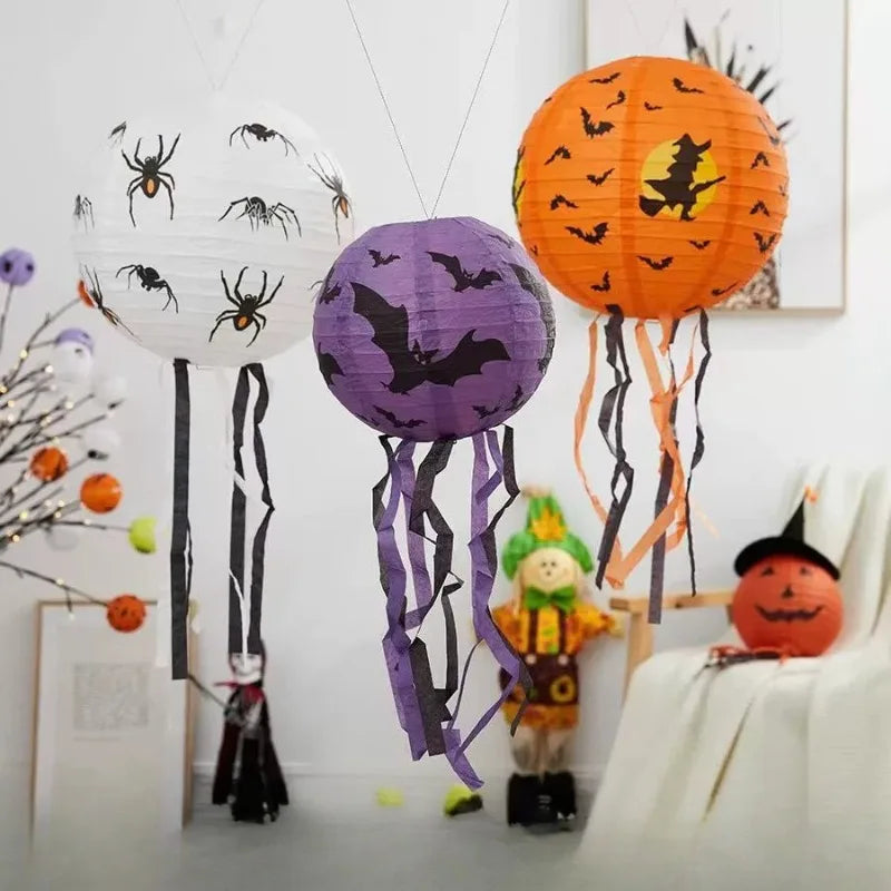 Halloween Paper Lanterns Party Decoration Pumpkin Lantern Spider Bat