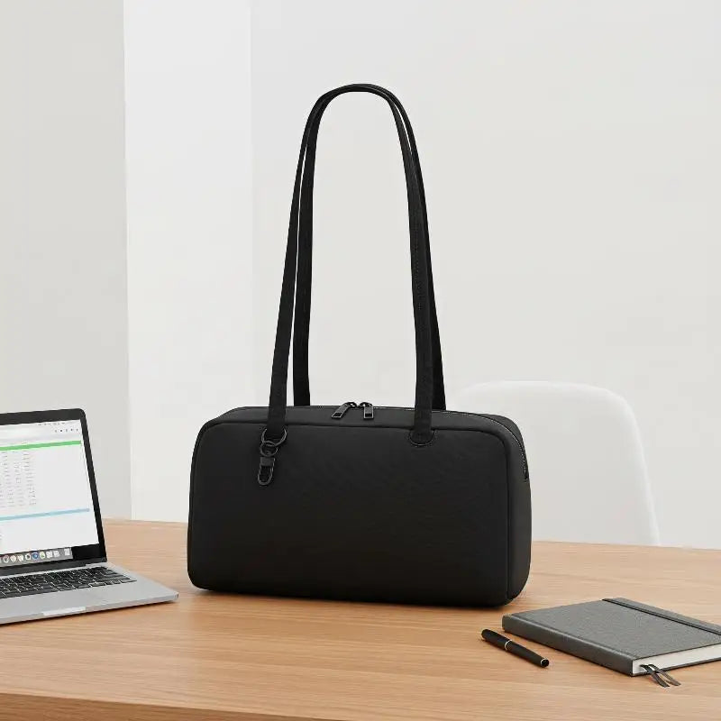 Minimalist Nylon Shoulder Tote Bag – Large Capacity for Women