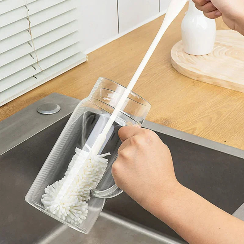 Sponge Brush Cup Scrubber Glass Cleaner Kitchen Cleaning Tool Long