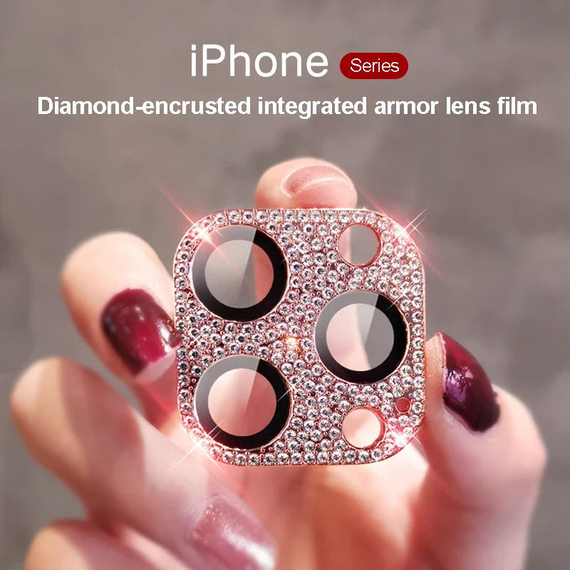Diamond-encrusted Integrated Lens Film iPhone15 16 Promax Accessories