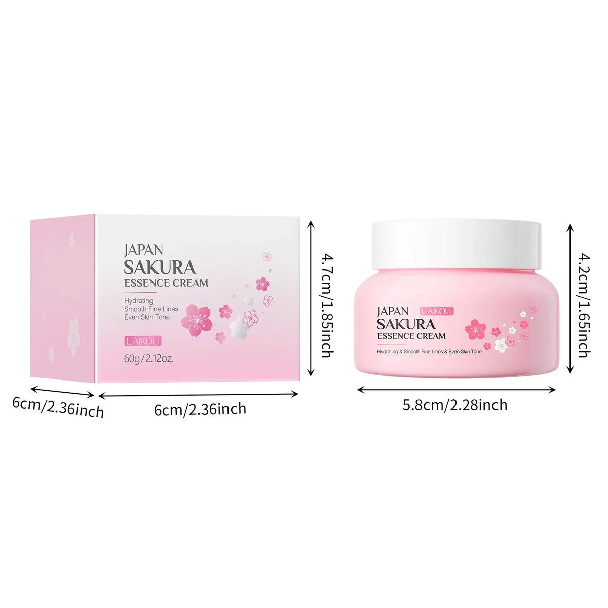 LAIKOU Sakura Face Cream 60g – Hydrating Moisturizer for Dry Skin
