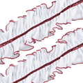 2 Yards Dark Red Organza Wave Edge Lace Trim Ribbon 4 Inch