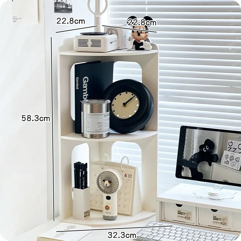 Corner Wall Shelf Storage Cabinet – 2 & 3 Tier Desk Organizer