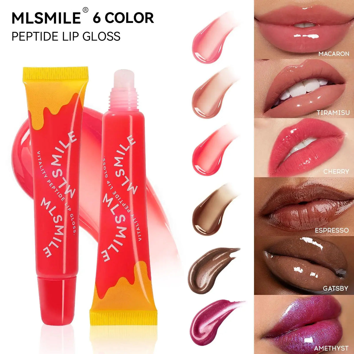 MLSMILE Peptide Lip Gloss – Plumping, Clear & Long-Lasting