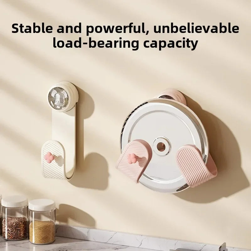 Wall-Mounted Suction Cup Pot Lid & Cutting Board Rack