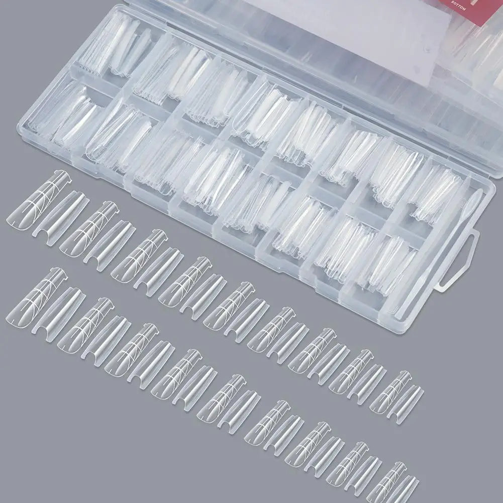 256-Piece Dual Form Nail Tips | Full Cover Gel Extension Kit