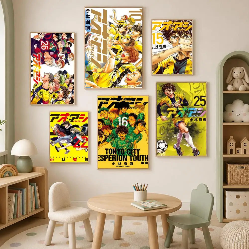 Ao Ashi Anime Self-Stick Wall Poster – HD Waterproof Art