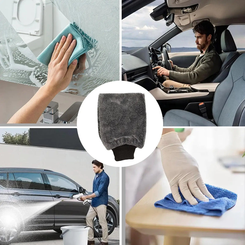 Microfiber Car Wash Mitt – Absorbent Glove for Auto, SUV & RV