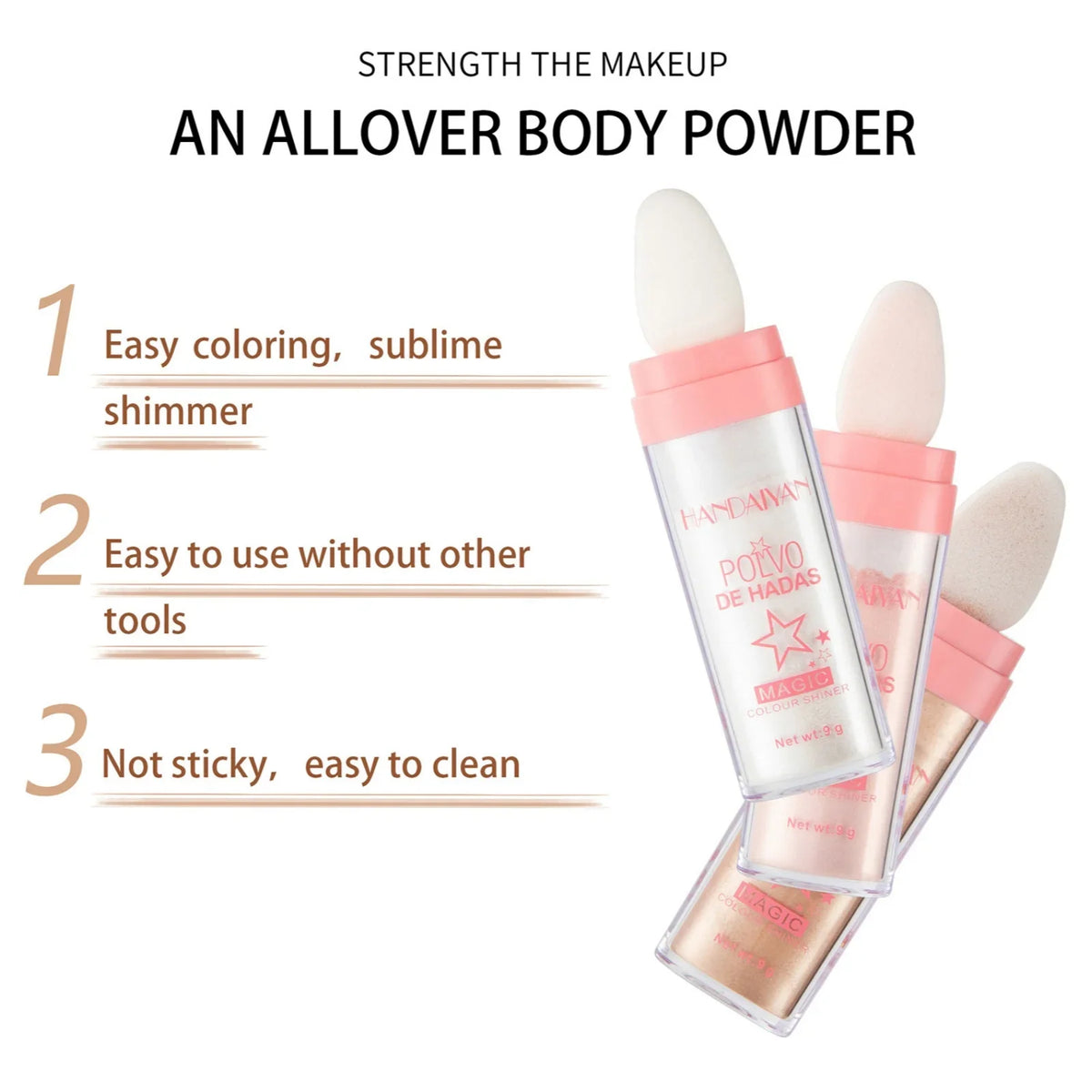 Handaiyan 3-Color Fairy Shimmer Highlighter Stick | Glow & Contour