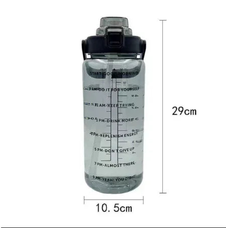 2L Motivational Water Bottle with Straw & Time Marker