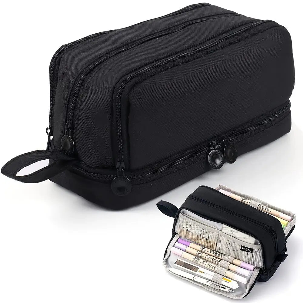 Large Capacity Multilayer Pencil Case – Nylon Zipper Pouch