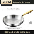 KEMORELA 316 Stainless Steel Frying Pan – 7-Ply Gold Handle