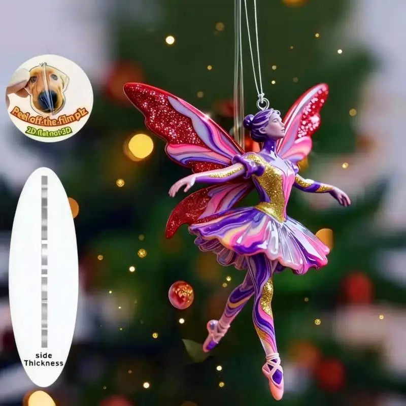 2D Acrylic Ballerina Pendant – Car Charm & Christmas Ornament