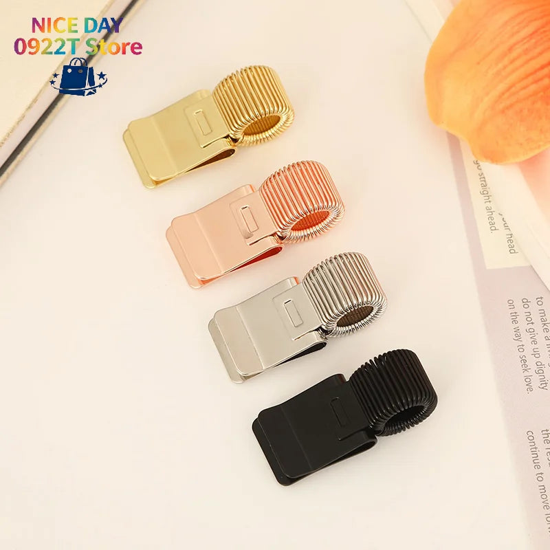 Retro Spring Metal Pen Clip Portable Notebook Fixing Clamp Student