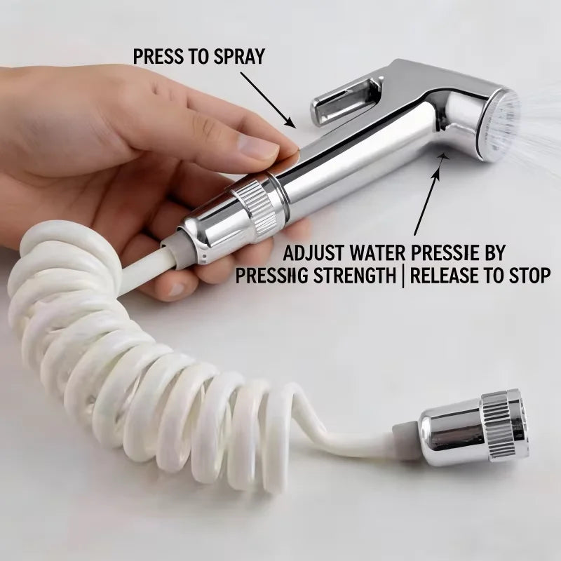 Handheld Bidet Sprayer with 1.5M Hose | Chrome Shattaf Head