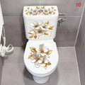 Floral Butterfly Toilet Sticker – Waterproof PVC Bathroom Decal