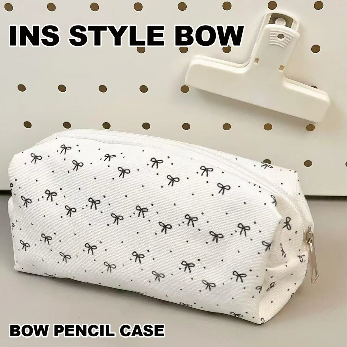 Bowknot Pencil Case – Large Capacity Fabric Pen Pouch