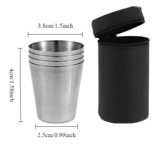Stainless Steel Mini Shot Cup Set of 4 – 30ml & 170ml