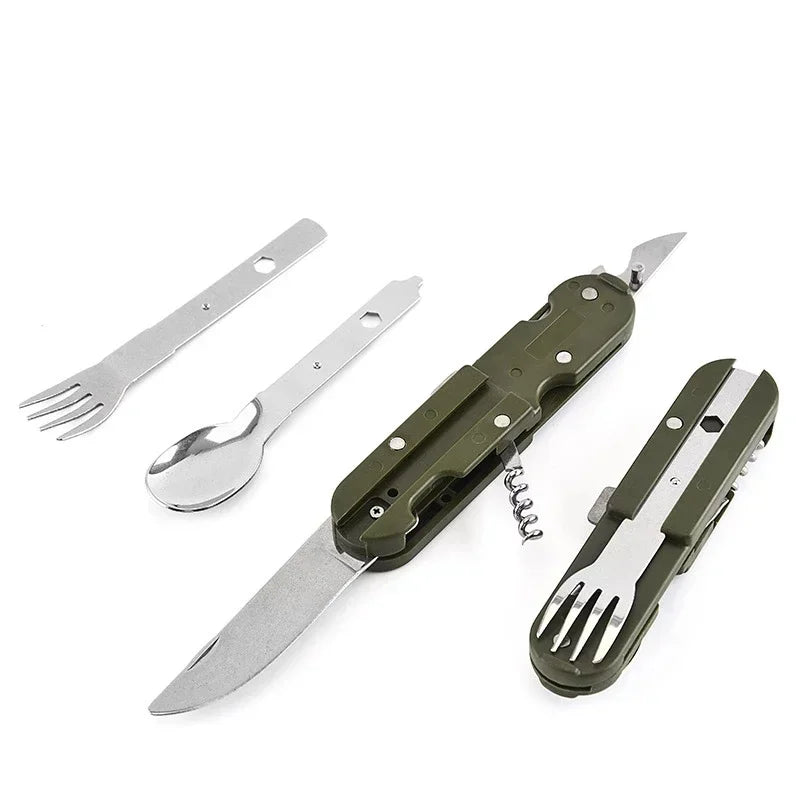 Folding Camping Cutlery Set – Stainless Steel Knife Fork Spoon