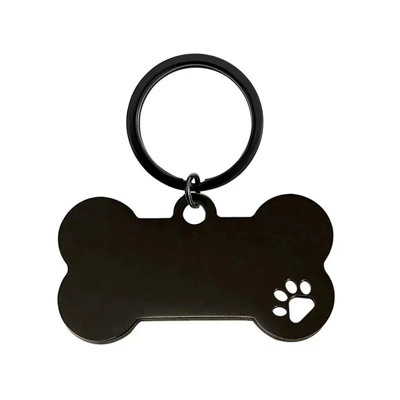 Personalized Bone-Style Stainless Steel Dog Name Tag | Pet ID