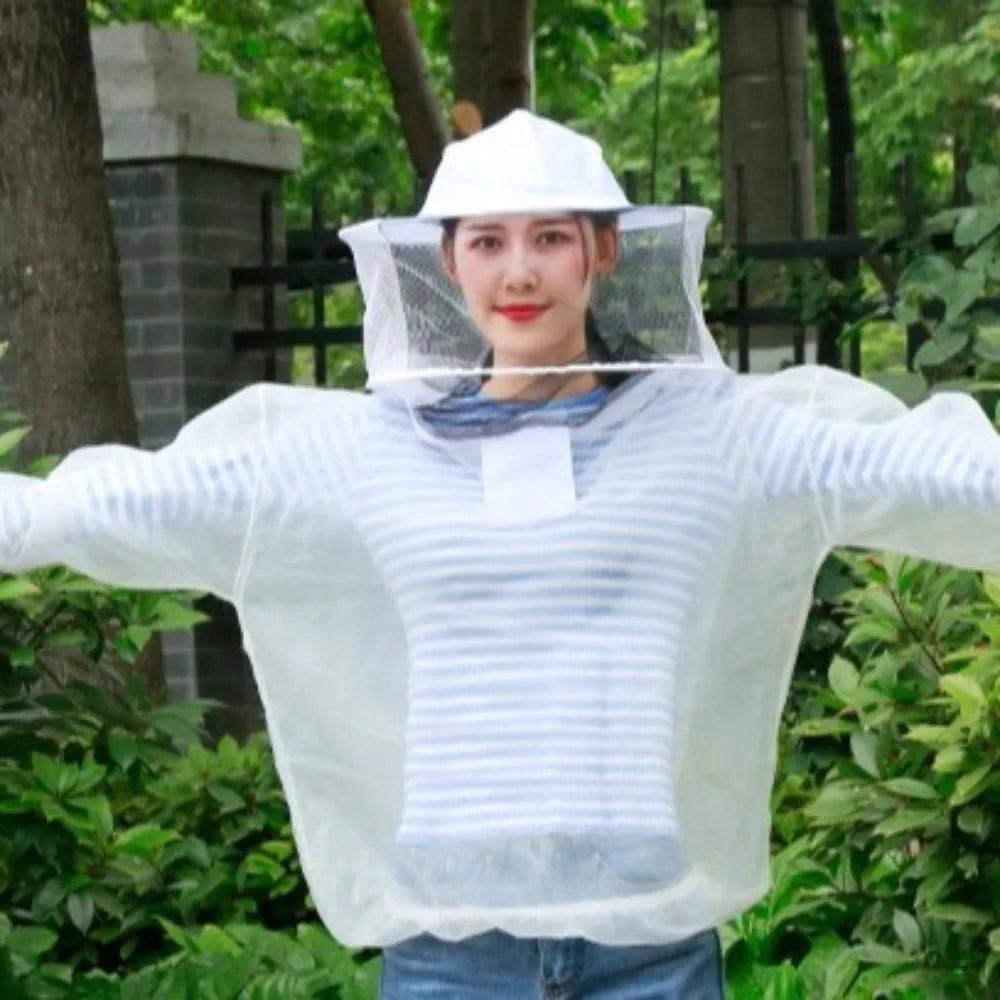Breathable Mesh Beekeeping Jacket with Hooded Veil | Half Body