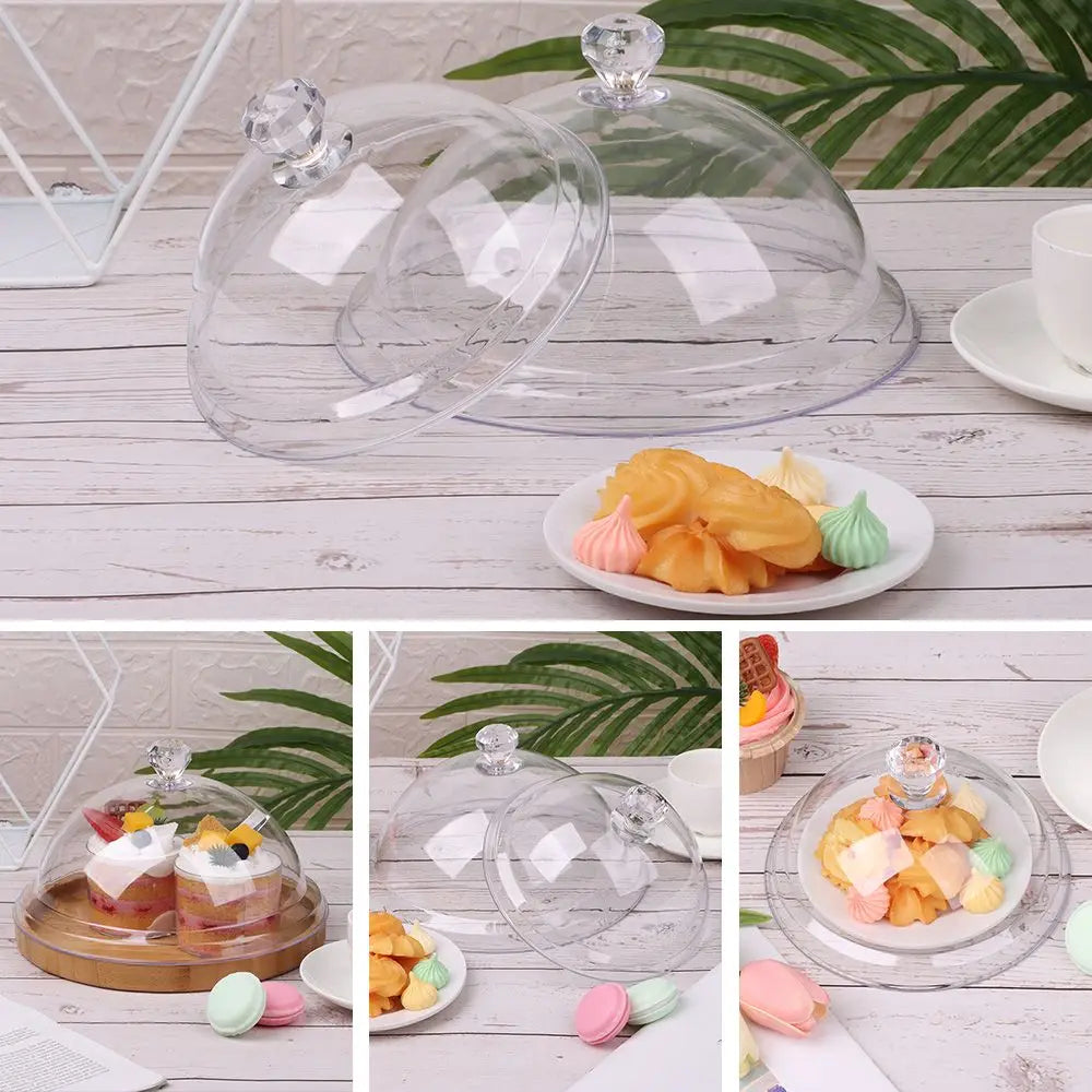 Round Plastic Cake Dome Cover – Dust-Proof Food Display Lid