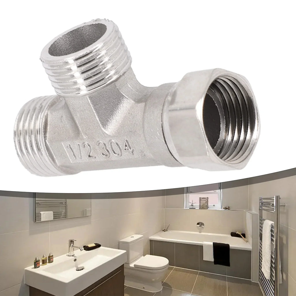 G1 2 T-adapter 3 Ways Valve Toilet Diverter Stainless Steel Bidet