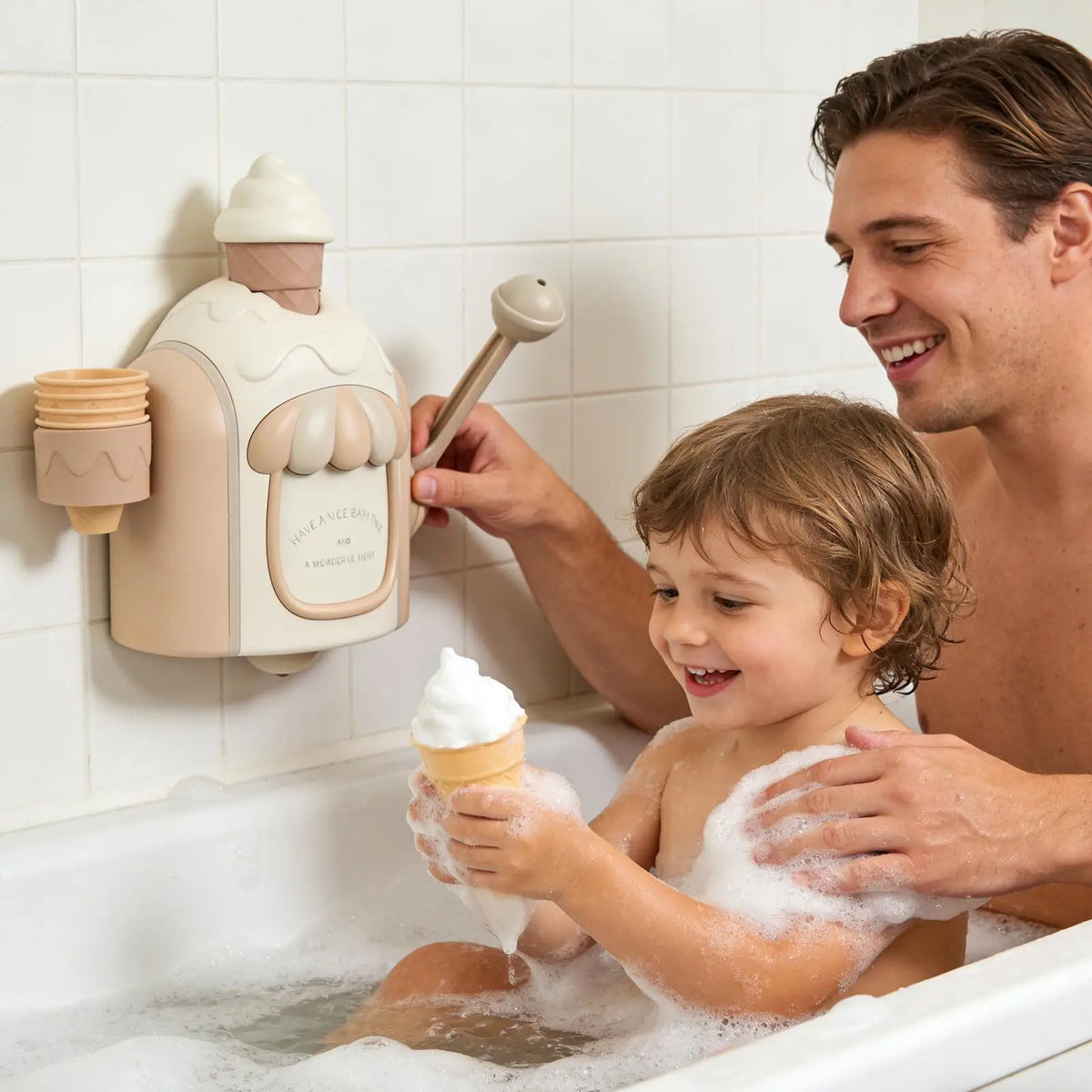 Ice Cream Foam Bath Toy – Bubble Maker for Kids Ages 3–6