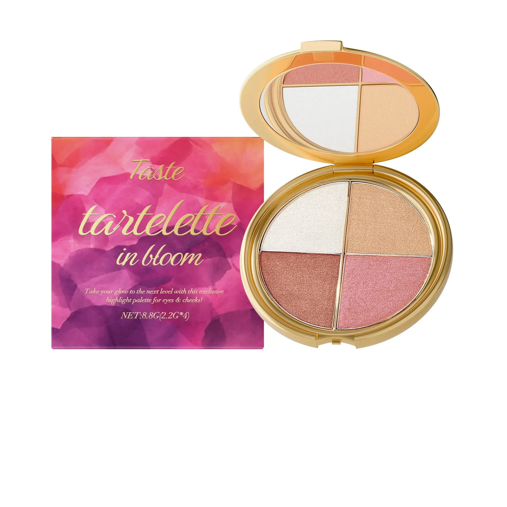 4-Color Highlight Powder Blush & Eyeshadow Palette – 8.8g