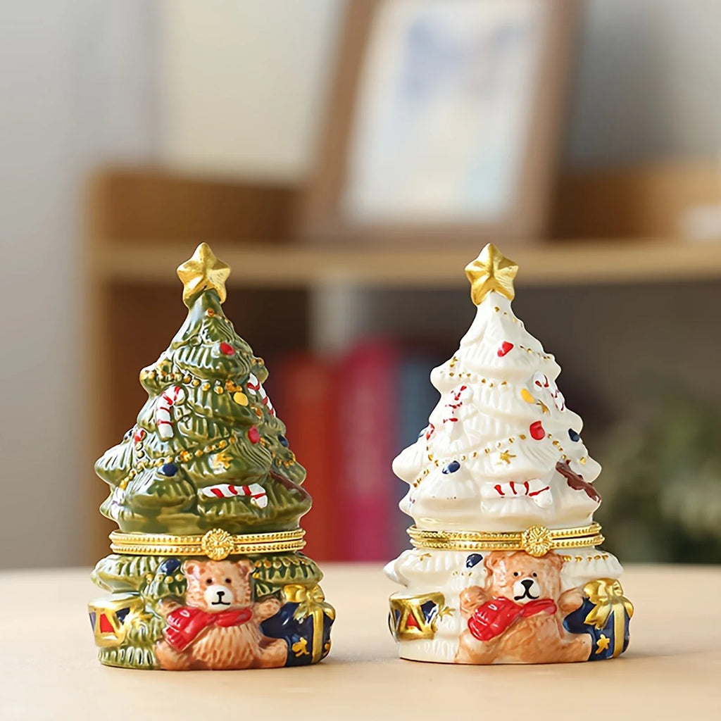 Christmas Tree Jewelry Trinket Box – Festive Acrylic Keepsake
