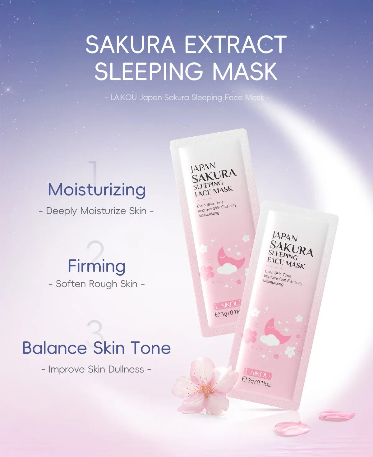 LAIKOU 7pc Sleeping Face Mask Set – Hydrating Night Skin Care