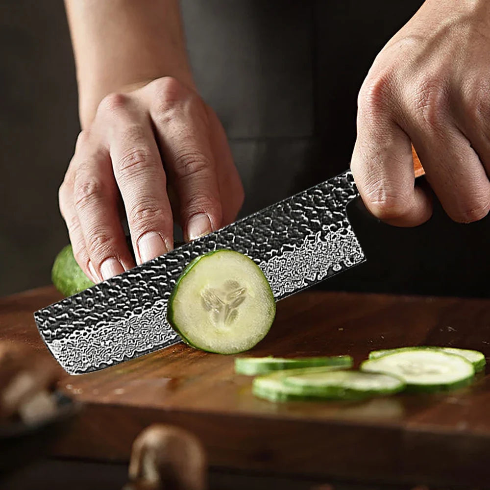 67-Layer Damascus Steel Utility Kitchen Knife | Sharp Cleaver