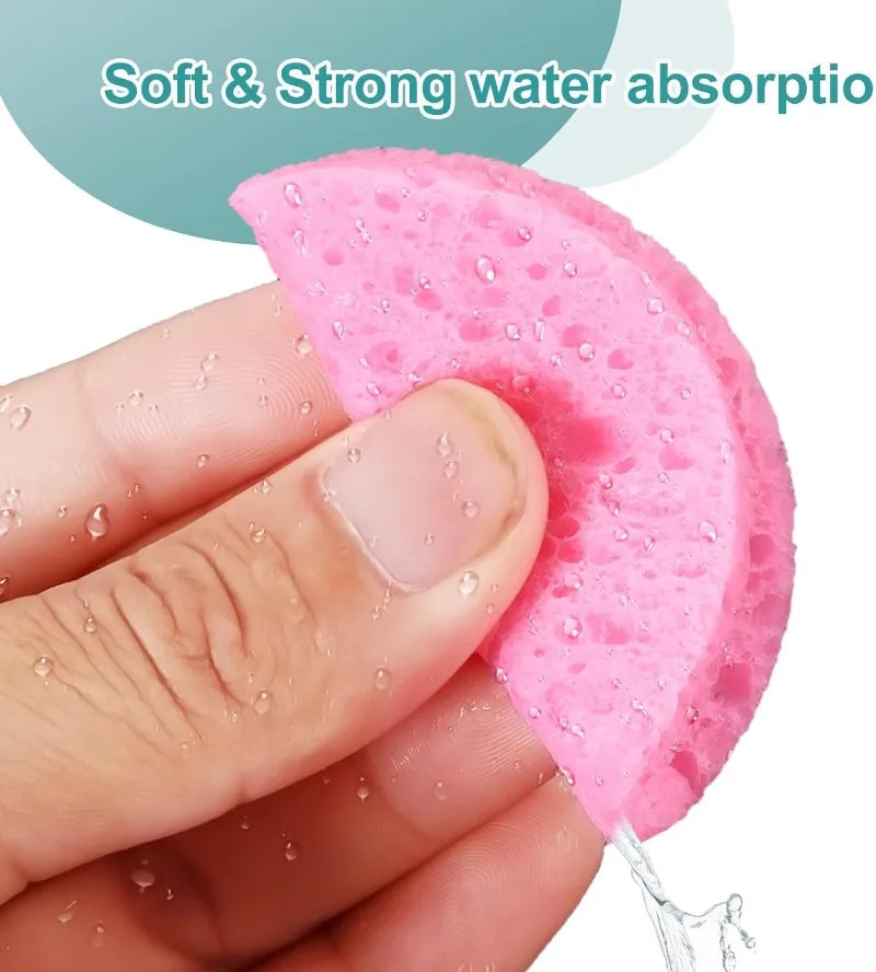 Compressed Wood Pulp Face Cleansing Sponge Puffs | 50–1000 PCS