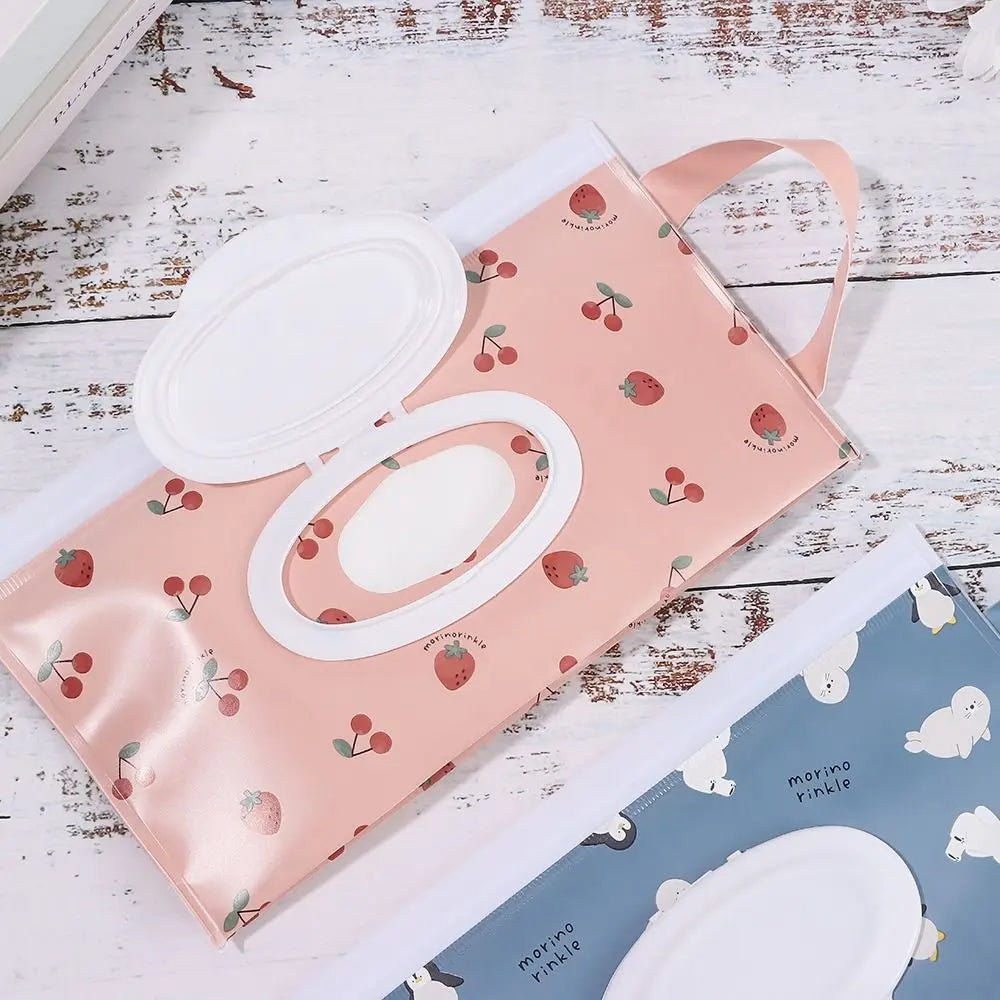 EVA Refillable Baby Wipes Pouch | Flip Cover Snap-Strap Holder