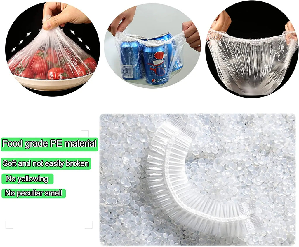 Disposable PE Bowl Covers – Food Grade Cling Film (100/300 Pack)