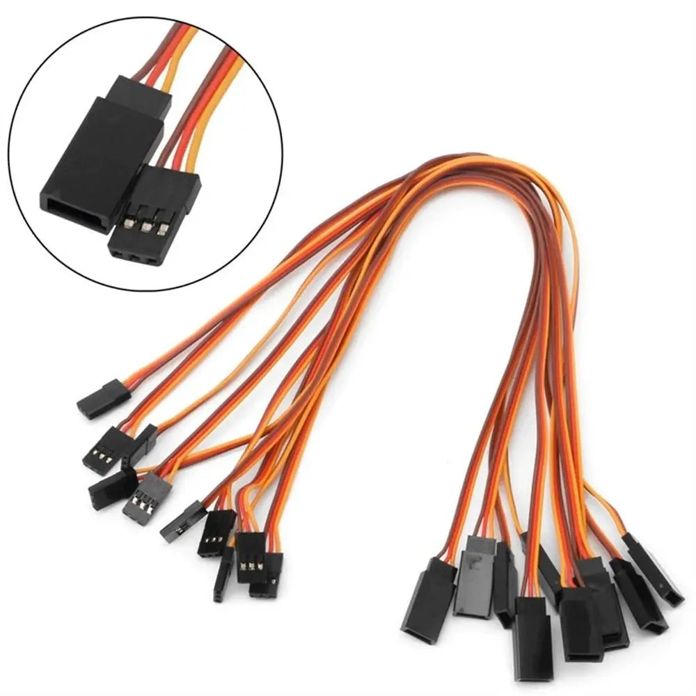RC Servo Extension Cable 3-Pin JR Male to Female – 10 Pack
