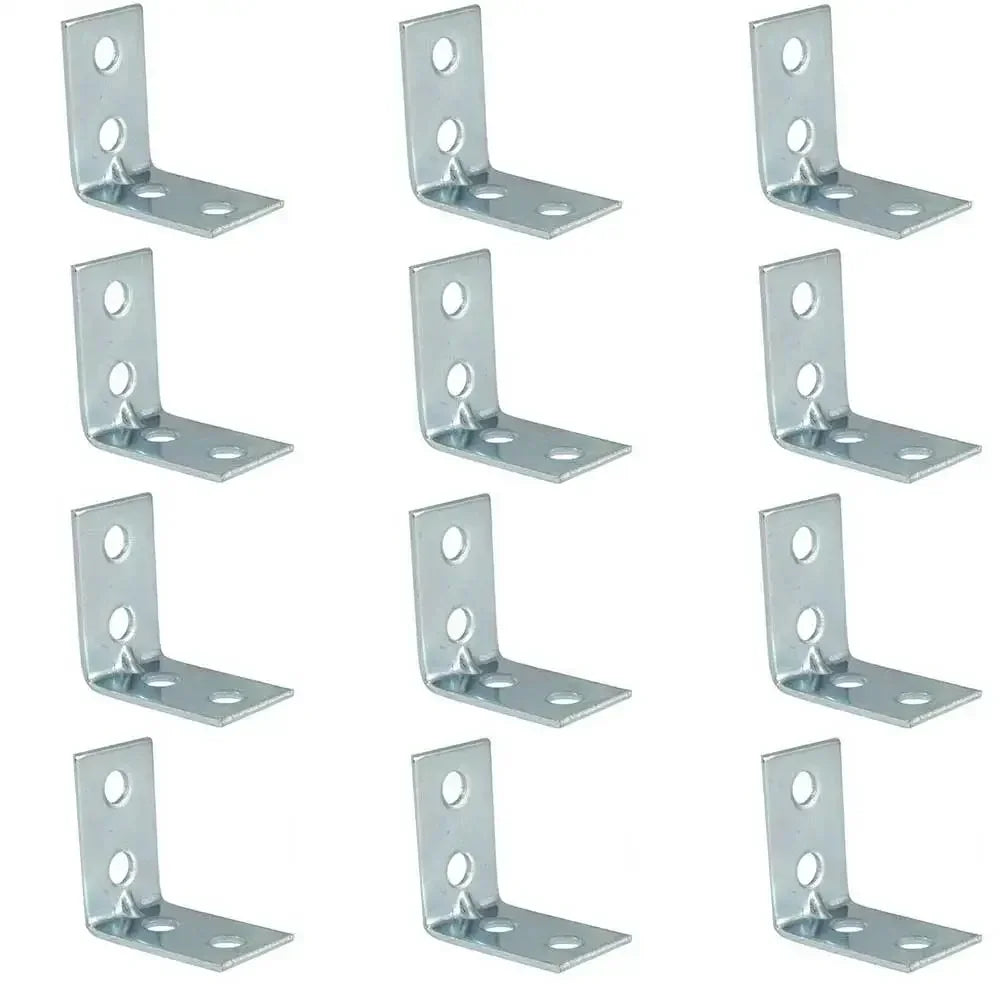 12-Pack L-Shaped Metal Corner Brackets – Right Angle Shelf Braces