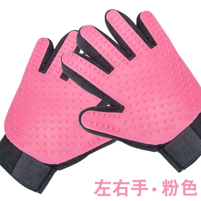 2-in-1 Pet Grooming Gloves | Silicone Deshedding for Dogs & Cats