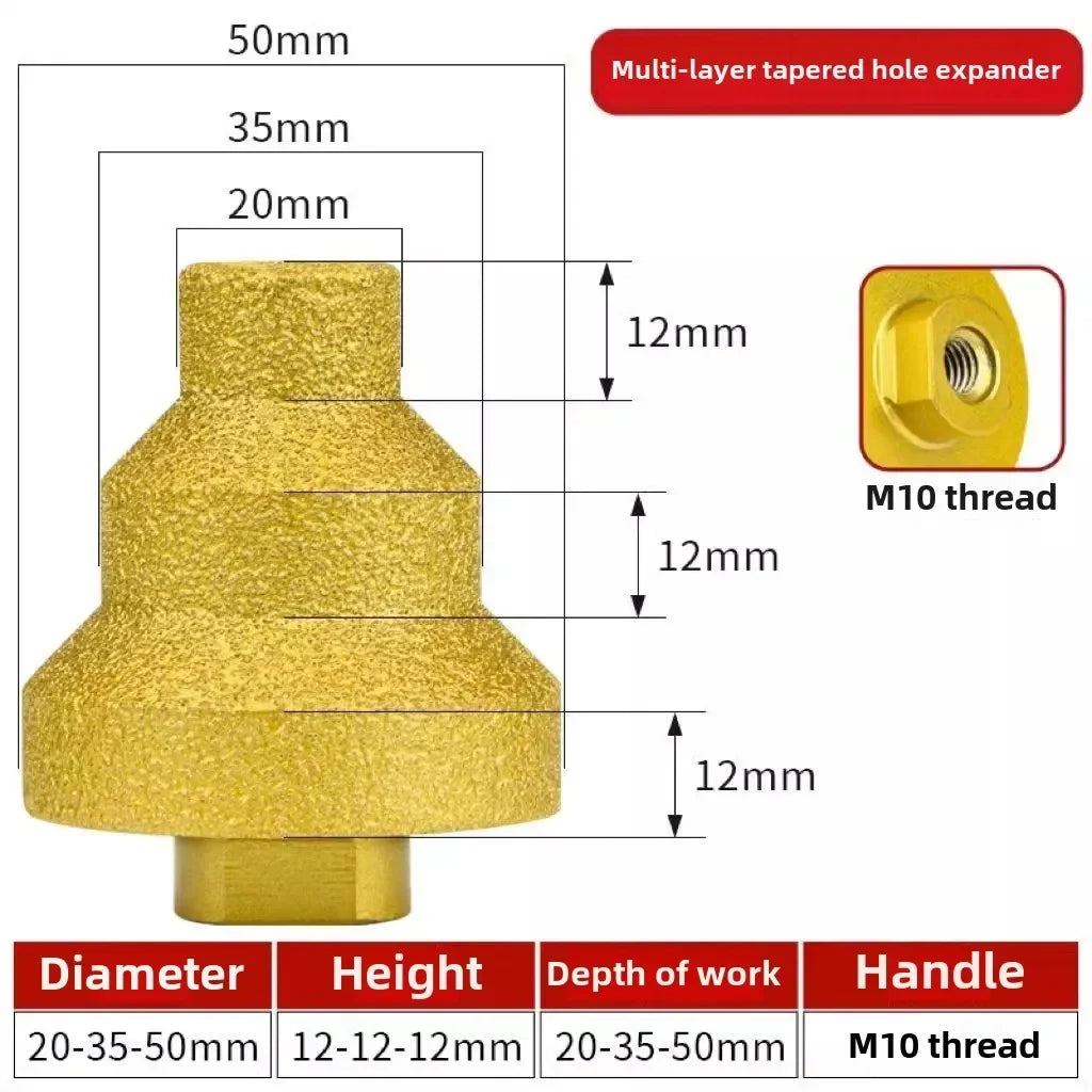 Diamond Step Chamfer Bits 20/35/50mm – Tile, Marble & Masonry