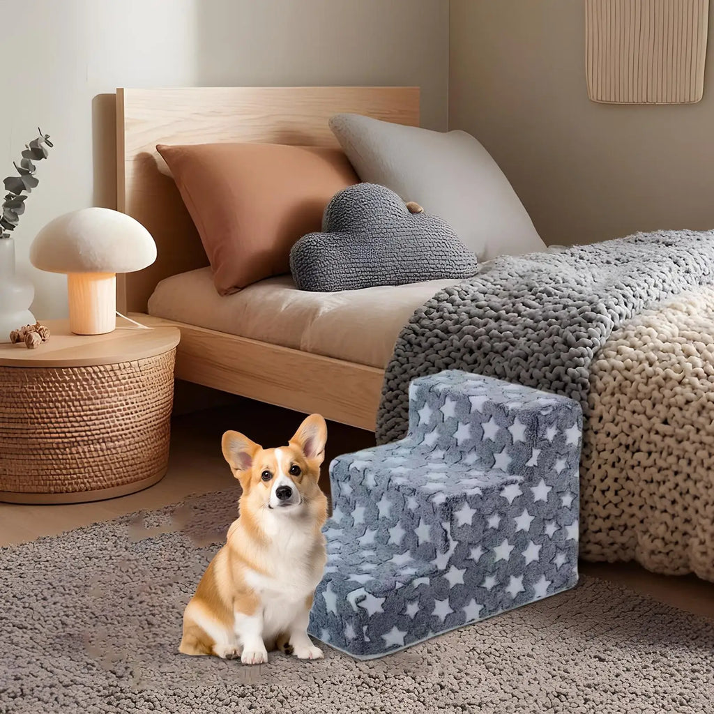Dog Steps Bed 3 Non-slip Cat Stairs Ramp Couch Removable Ladder