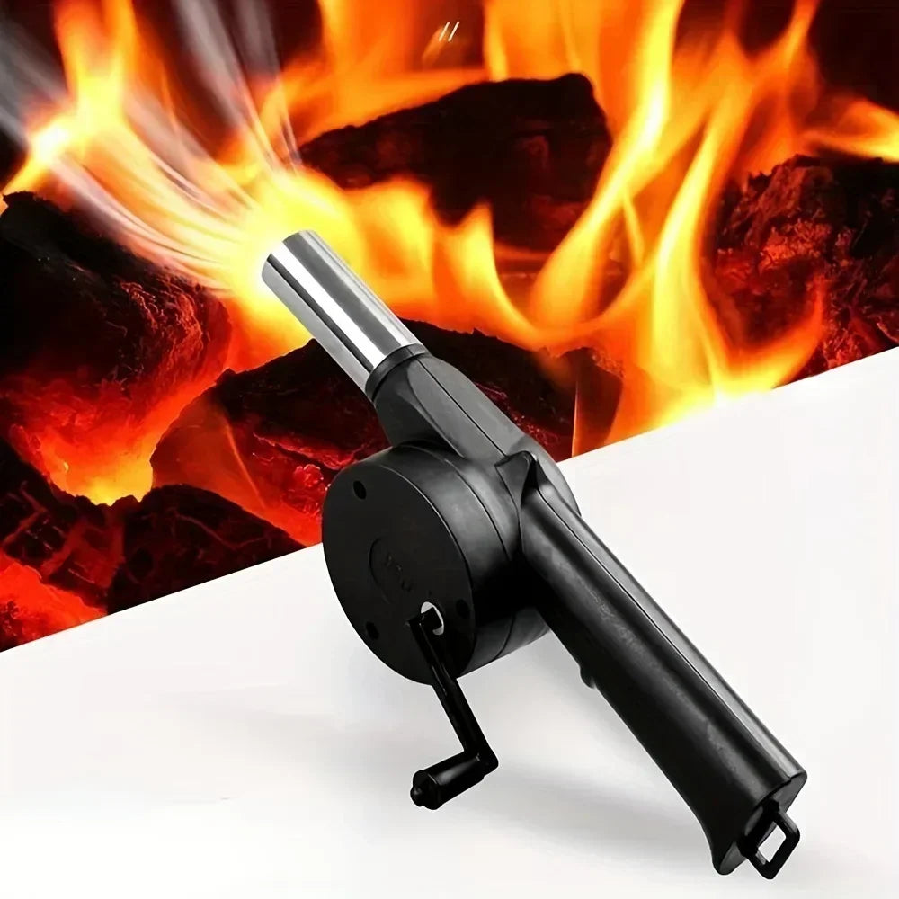 Manual Hand Crank BBQ Blower | Charcoal Grill Fire Starter