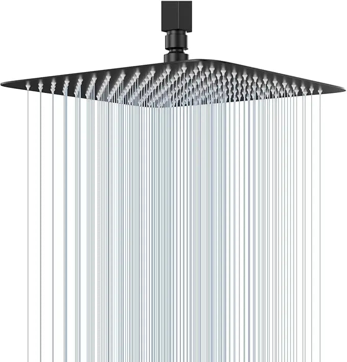 Square Rainfall Shower Head 8/10/12" – Stainless Steel High Pressure