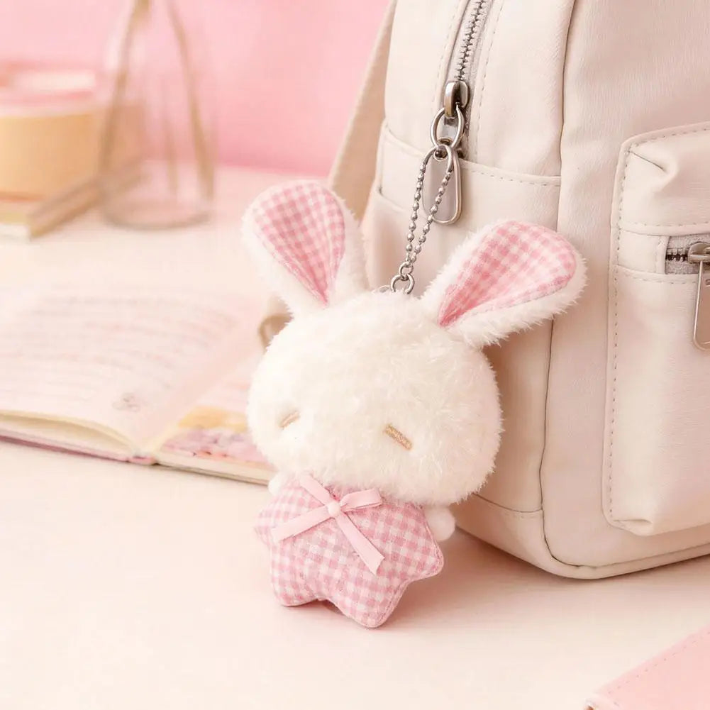 Mini Angel Bunny Plush Keychain – Kawaii Rabbit Stuffed Toy