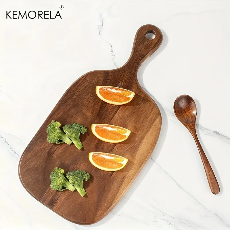 KEMORELA Wooden Cutting Board with Handle | Food-Safe Wood