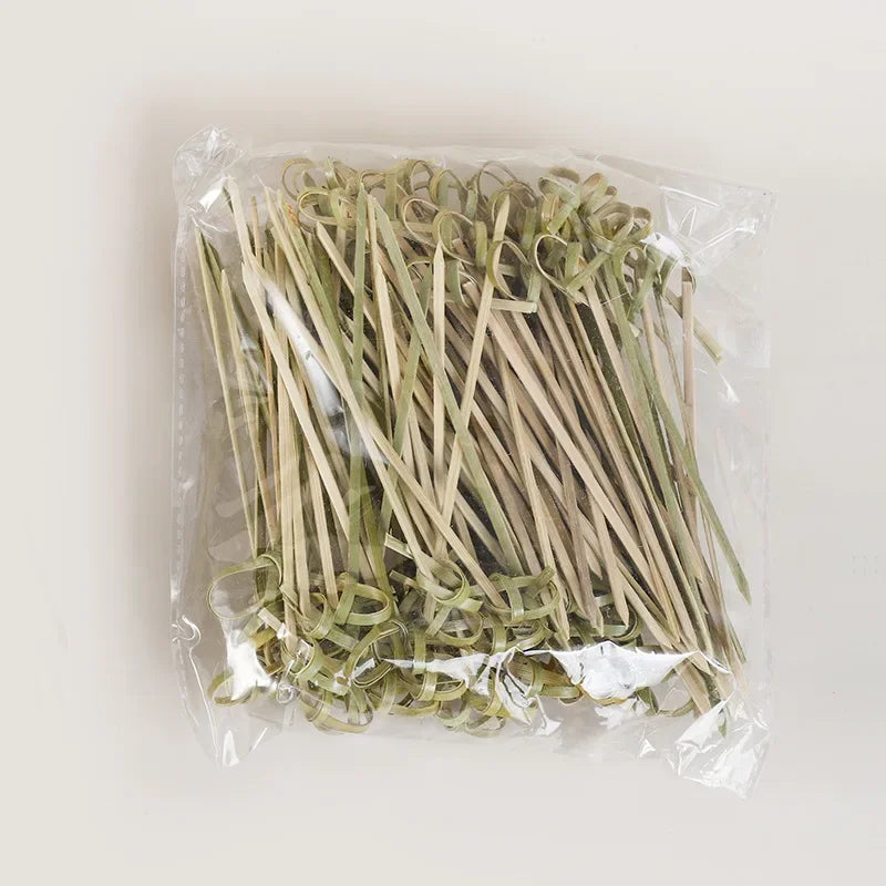100-Pack Bamboo Knotted Skewers – Cocktail, Fruit & Buffet Picks