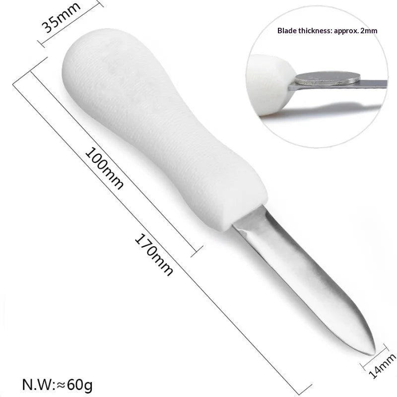 Stainless Steel Oyster Knife Anti Slip Handle Thickened Scallop